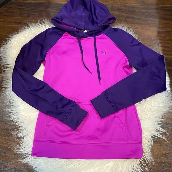 Under Armour Pink & Purple Sweatshirt Hoodie pullover size Small - Picture 1 of 4